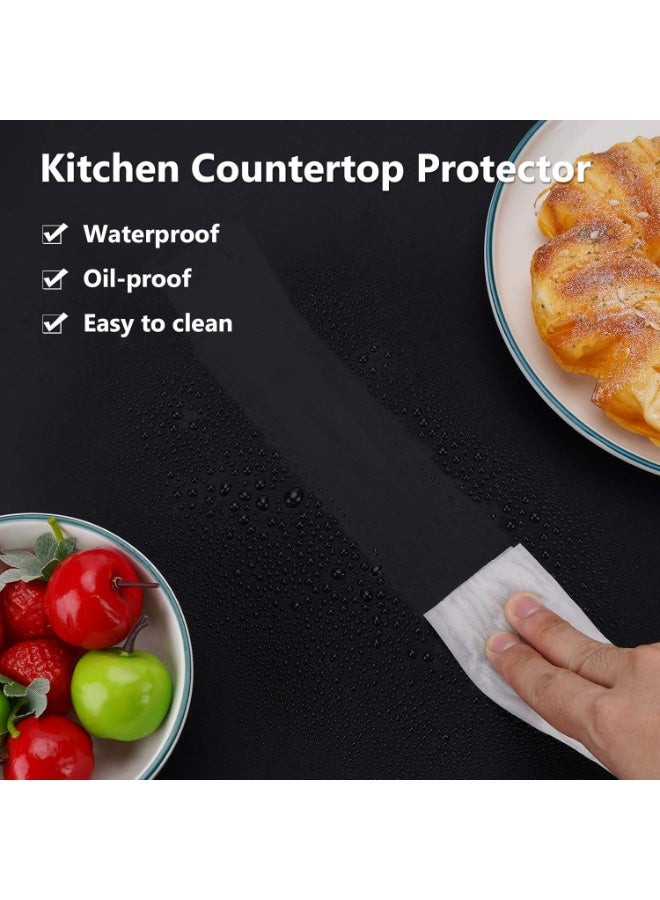 فرشات السيليكون الكبيرة للكونترستوب, 28 "بواسطة 20" فرشات متعددة الأغراض, كونتر طاولة حامي, مكتب توفير وسادة, بلاسيمات غير لاصقة غير انزلاق وسادة مقاومة للحرارة, أسود - Image 5